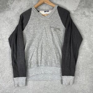 Spalding Sweatshirt Mens Small Gray Raglan Sleeve Made in USA Vintage 90s Sport